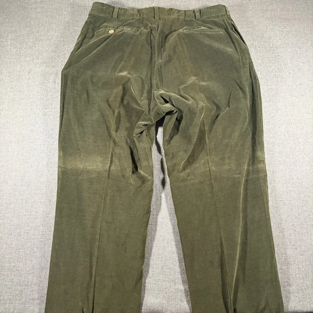 Bills Khakis Corduroy Pants Mens 40x34 Olive Green Pleated M1P Made in USA